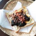 夢夢555's cooksnap of when they made もやしお好み焼き風トースト.