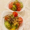 mikataka＊'s cooksnap of when they made 胡瓜とトマトの塩昆布胡麻ラー油和え.