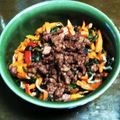 gaorin's cooksnap of when they made 野菜たっぷり！炒め野菜で時短　ビビンバ丼.