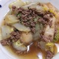 amipoko's cooksnap of when they made 白菜・合挽ミンチ麩のすき焼き風煮♪.
