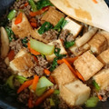 ぐうたら主婦みん's cooksnap of when they made 厚揚げと豚挽肉チンゲン菜のオイスター炒め.
