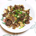 nyangomama's cooksnap of when they made ◆牛肉とエリンギの生姜焼き◆.