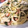 R1NR1N's cooksnap of when they made パセリとウインナーのスパゲティ.