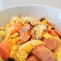 イエローバード's cooksnap of when they made お手軽！！ トマトとウインナーの卵とじ丼.