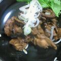 ゃぁゃ's cooksnap of when they made 鶏皮と干し椎茸の赤味噌煮.