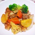 のり子のおかず♪'s cooksnap of when they made 根菜、キノコ、豚ロースの秋の甘酢炒め♡♡.
