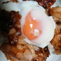 TaniYuri's cooksnap of when they made 鶏照り丼【とろ～り】温泉卵のせ♪.