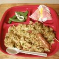 花時計咲いた's cooksnap of when they made 揚げ野菜と炒飯のランチプレート♡.