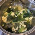 さいなる's cooksnap of when they made 生姜でぽかぽか♪小松菜ワカメのかきたま汁.