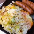 kisberry's cooksnap of when they made 簡単♪朝食に♪キャベたま丼.