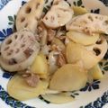 クックHAPFQP☆'s cooksnap of when they made 豚ひきとレンコンの✿炒め煮❀.