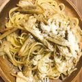 Ask0_'s cooksnap of when they made 鶏ごぼうと舞茸、パルミジャーノのパスタ.