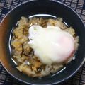 nosso's cooksnap of when they made 炊き込みご飯リメイク!月見出汁茶漬け.