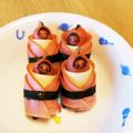 take♪aki♪'s cooksnap of when they made ウインナーにハムの着物でおめかしを～*＊.