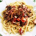 島猫。's cooksnap of when they made 鯖缶トマトパスタ.