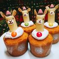 幸せまちこ's cooksnap of when they made クリスマス☆ラマさんサンタのカップケーキ.