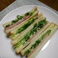 ジョングレ's cooksnap of when they made 焼き豚とかいわれのサンドイッチ.