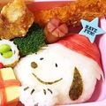 yukky☆mama's cooksnap of when they made キャラ弁☆スヌーピーサンタのクリスマス.