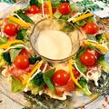 なつき☆ミ's cooksnap of when they made ”食べるXmasリース” 華やかサラダ♪.