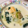 おちびe_e's cooksnap of when they made サーモンとほうれん草と茸のミルクスープ.