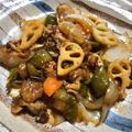 あみともママ's cooksnap of when they made 豚こま肉と根菜の甘酢炒め.