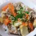 main73's cooksnap of when they made 豚こま×厚揚げ♡めんつゆでさっぱり丼.