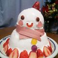 たはぴのかか's cooksnap of when they made クリスマスケーキ♪簡単！立体雪だるま＾＾.