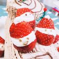 ＊sunlight＊'s cooksnap of when they made クリスマスに！イチゴでサンタ♥.
