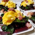 ｸﾏﾘｴ's cooksnap of when they made ビーツの葉＆ハム卵炒め.