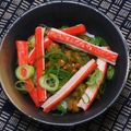 nosso's cooksnap of when they made 毎日の納豆●カニカマボコと.