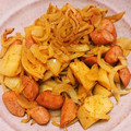 pukukoko's cooksnap of when they made じゃがいもとウインナーのカレー粉炒め.