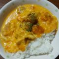 ミケ子2691's cooksnap of when they made 簡単！　鶏もも肉の　カボチャクリーム煮♡.