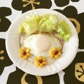 puniＫ's cooksnap of when they made とにかく可愛く目玉焼♪お花をＯＮ♪No３.