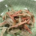 クックFJSAPV☆'s cooksnap of when they made ■カニかま入り！ごぼう胡麻マヨサラダ■.