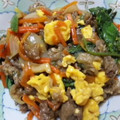 жゆきにゃж's cooksnap of when they made 野菜にお肉に卵！ほうれん草と牛肉の卵とじ.