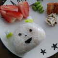 4double5's cooksnap of when they made かわいい＊ラップ付きおにぎり☆うさちゃん.
