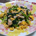 ふじもんもん☆'s cooksnap of when they made ほうれん草と卵と豚肉の和え物.