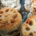 TaniYuri's cooksnap of when they made レンコンのひき肉のはさみ焼き.