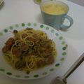 tfmagician's cooksnap of when they made 鶏ひき肉ときのこの和風パスタ.