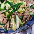 0nohaha's cooksnap of when they made キャベツと牛肉の甘辛オイスター炒め.