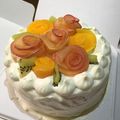 すももみるん☆'s cooksnap of when they made デコレーションケーキ ショートケーキ 花.