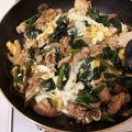 がっつママ's cooksnap of when they made 豚こまとほうれん草の卵とじ丼.