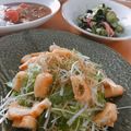 monemaruku's cooksnap of when they made ❤水菜と大根＋パリパリ油揚げのサラダ❤.