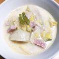 もずω's cooksnap of when they made カリカリベーコンとかぶの豆乳スープ.