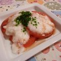 rie-tin's cooksnap of when they made トマトとオクラの長芋トロロがけ.