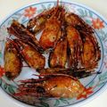 tkiriba's cooksnap of when they made 甘エビの殻フライ♪&エビオイル★.