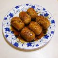 乙川日奈's cooksnap of when they made 簡単、豚肉で肉巻きおにぎり.