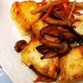 おうちゃん母さん's cooksnap of when they made エリンギニンニクのせ♪豆腐ステーキ♪.