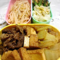 もと830's cooksnap of when they made 厚揚げと白菜、牛肉すき焼き風炒め.
