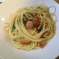 violets's cooksnap of when they made ペペロンチーノ　～ソーセージとニラ～.